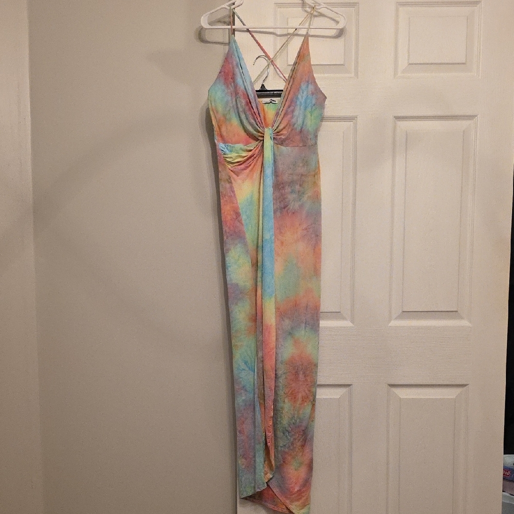 Fashion Nova Multicolor Tie-Dye Maxi Dress
